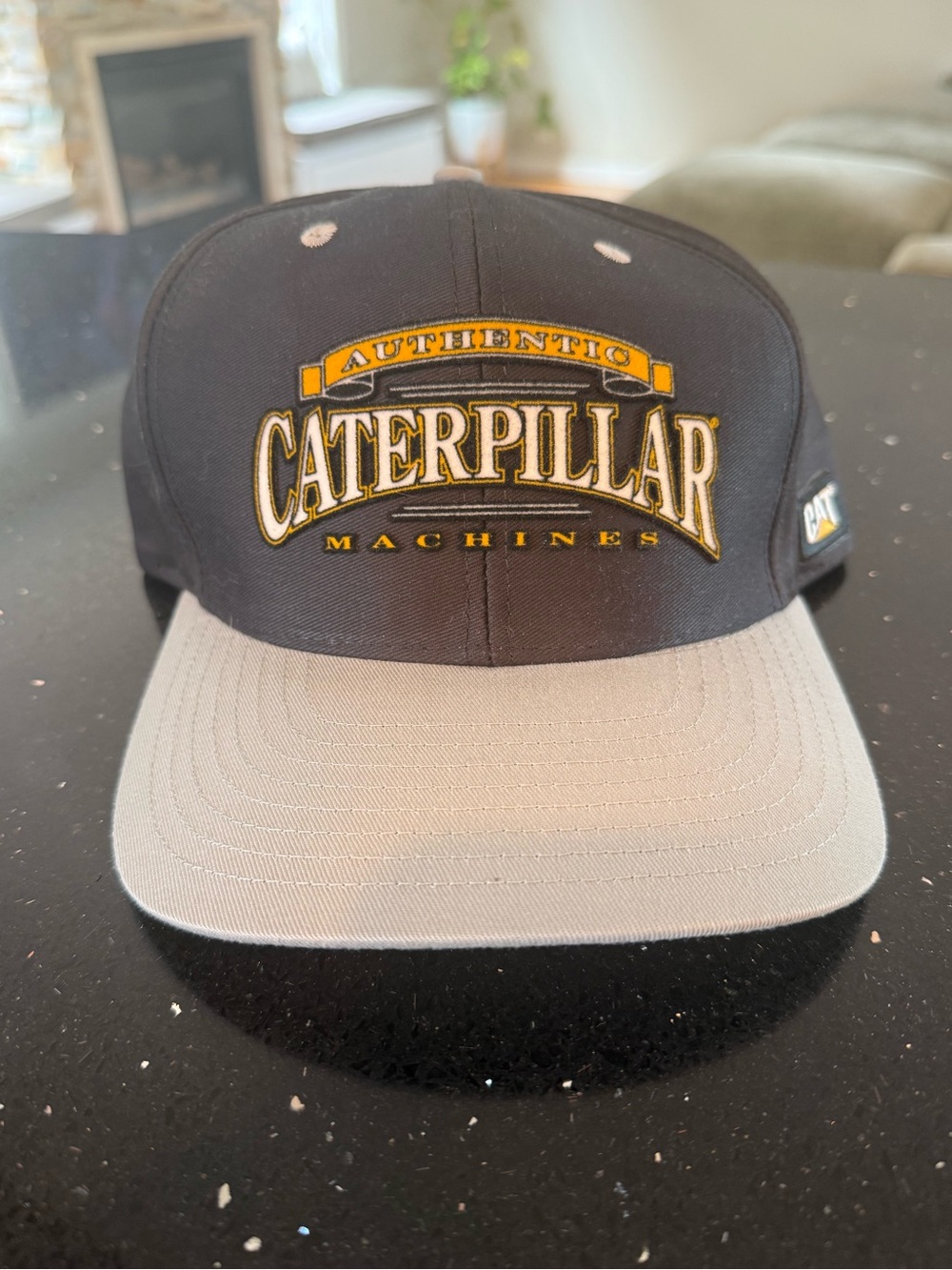 Authentic Caterpillar Black and Gray Authentic Machines Snapback Cap